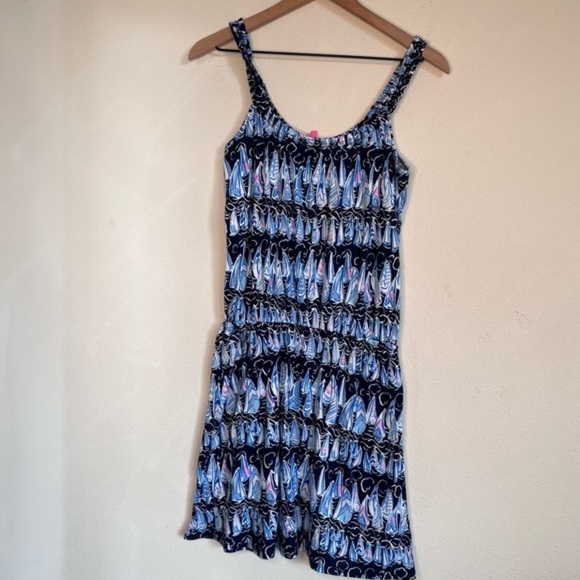 Lilly Pulitzer Loro Romper, Low Tide Navy Sails and Stripes, size S NWT - Picture 3 of 6